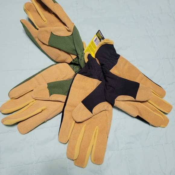 FIRM GRIP 2 Pack Large Utility Work Gloves Green Black  NEW - Picture 6 of 6